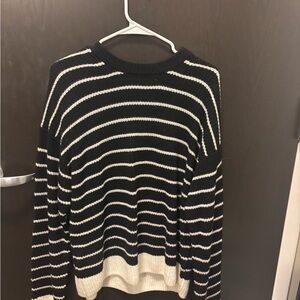 Black and White Striped Sweater